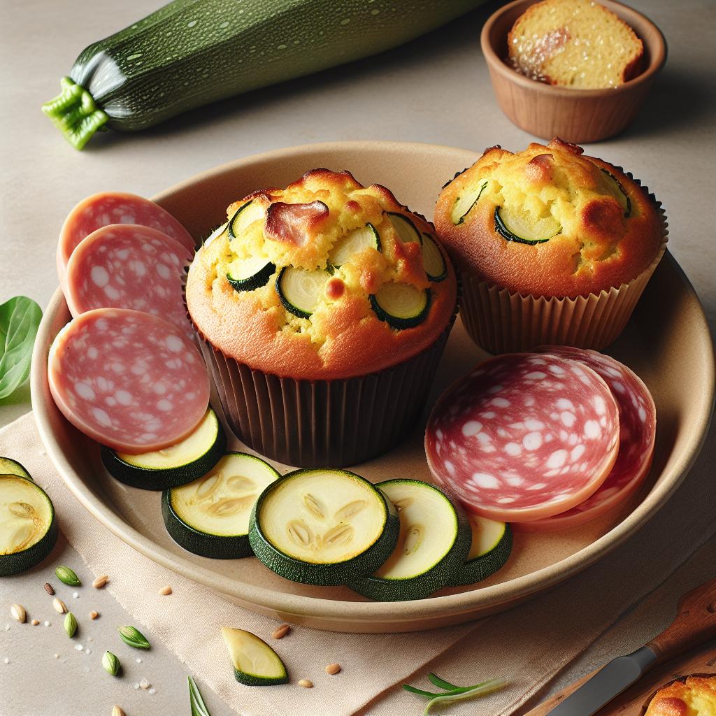 Muffin salados de calabacín y mortadela