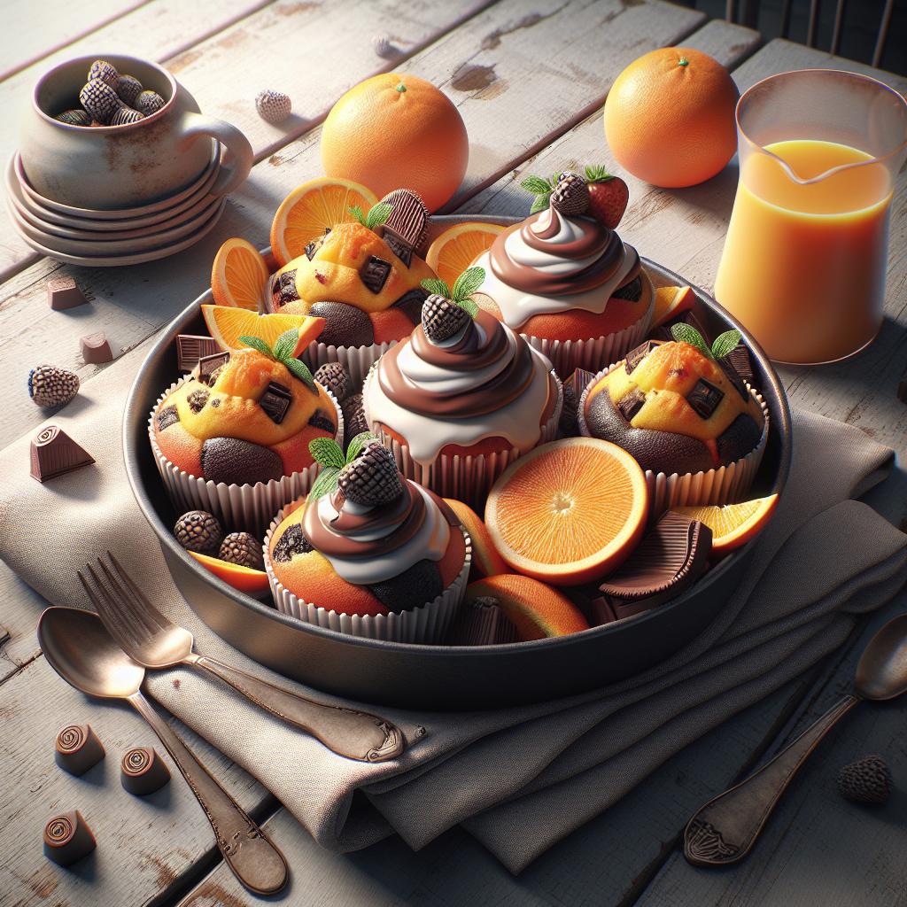 Muffin de yogur, naranja y chocolate