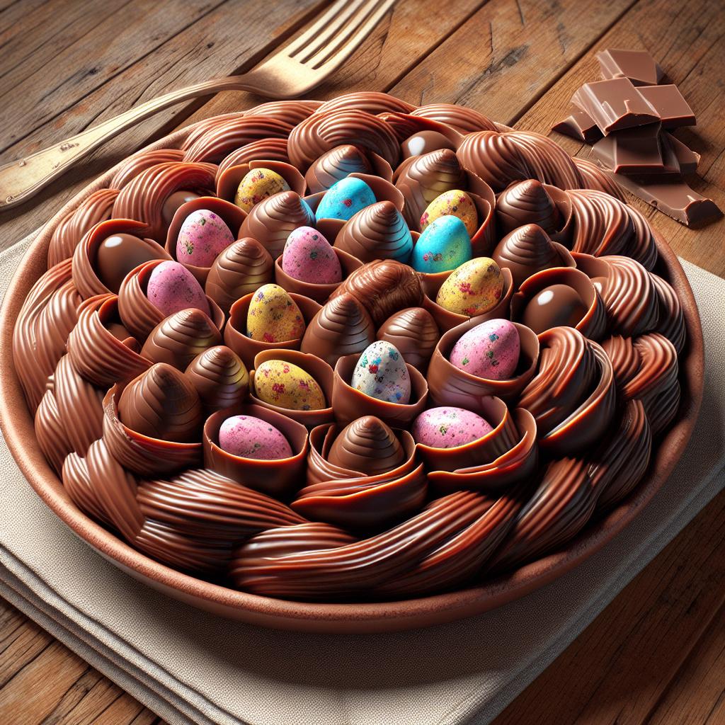 Nidos de chocolate con huevitos