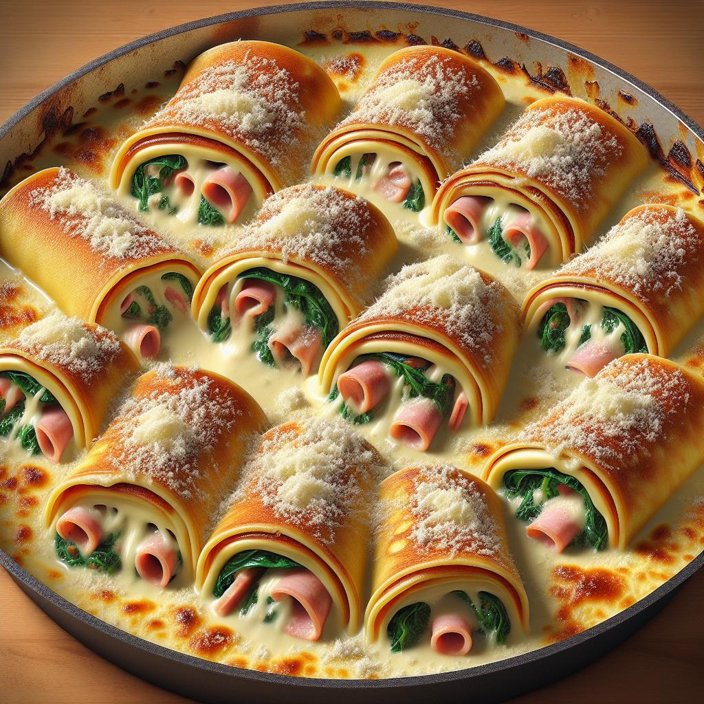 Nidos de crepes al horno