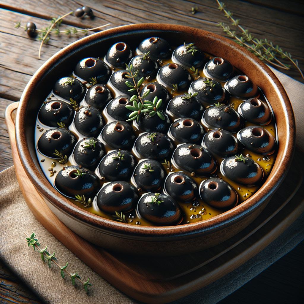 Aceitunas negras al horno