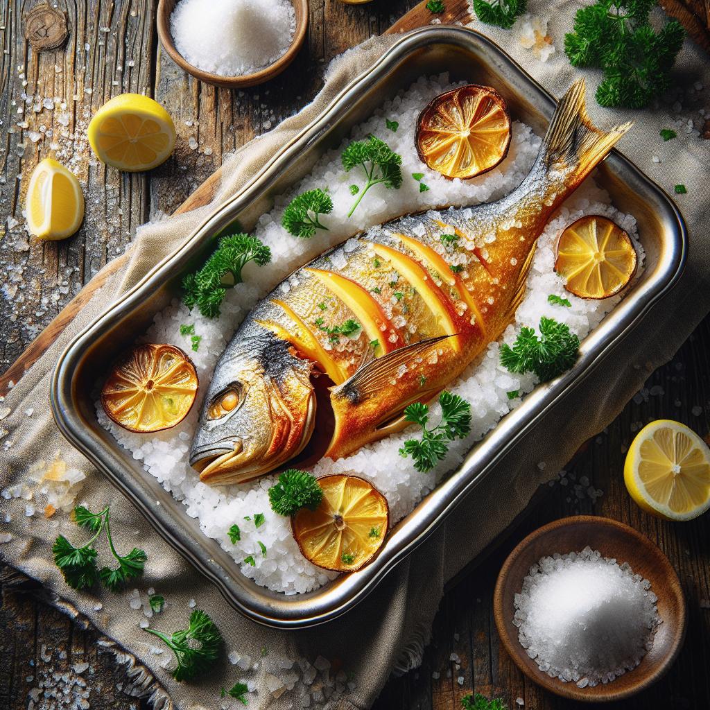 Doradas al horno en costra de sal