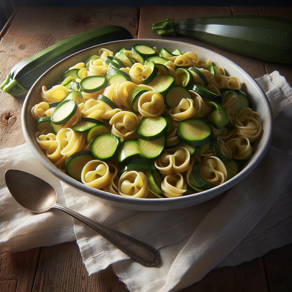 Orecchiette con tiras de calabacín
