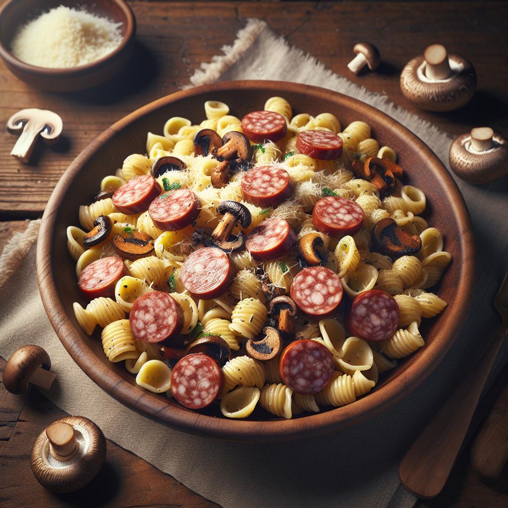 Orecchiette con Salchicha y Setas Porcini