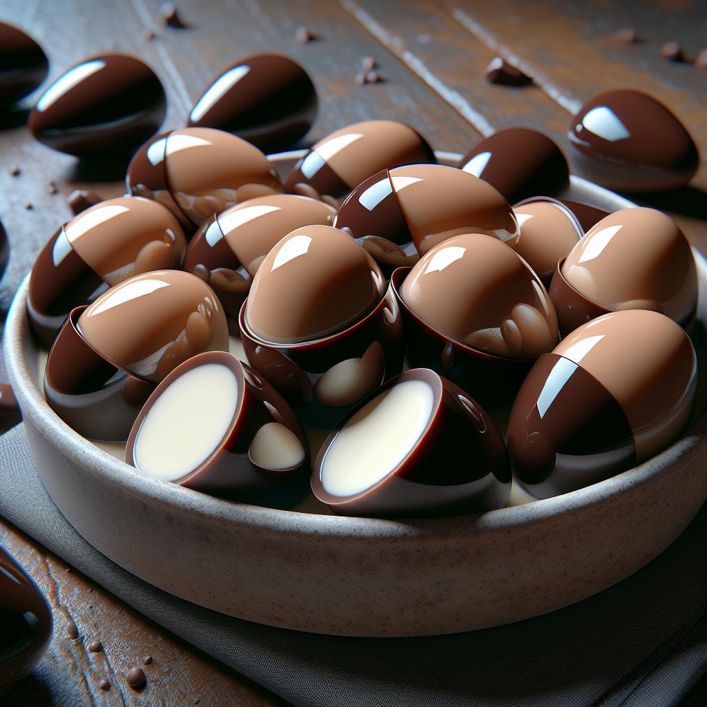 Huevitos de panna cotta al chocolate