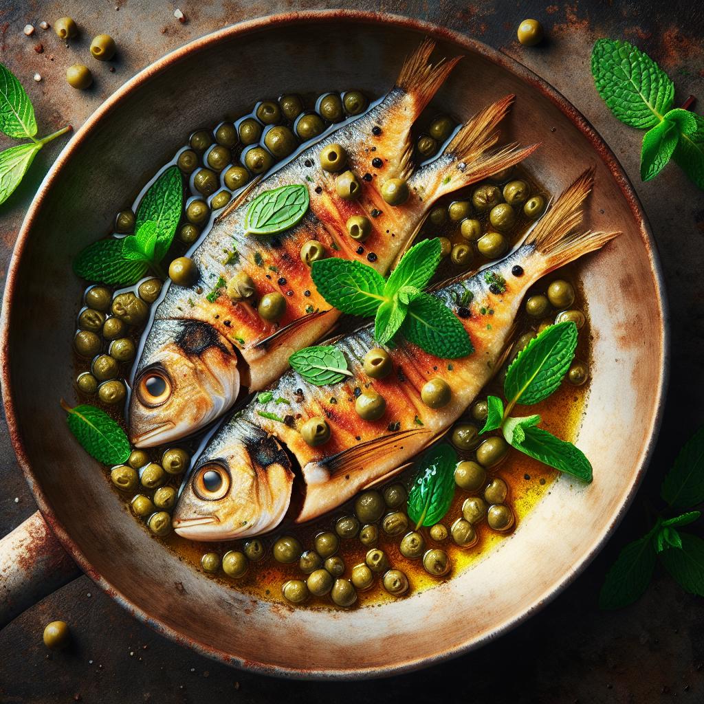 Besugos con alcaparras y menta
