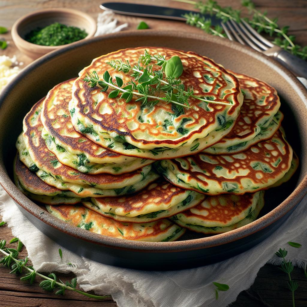 Pancakes salados con hierbas