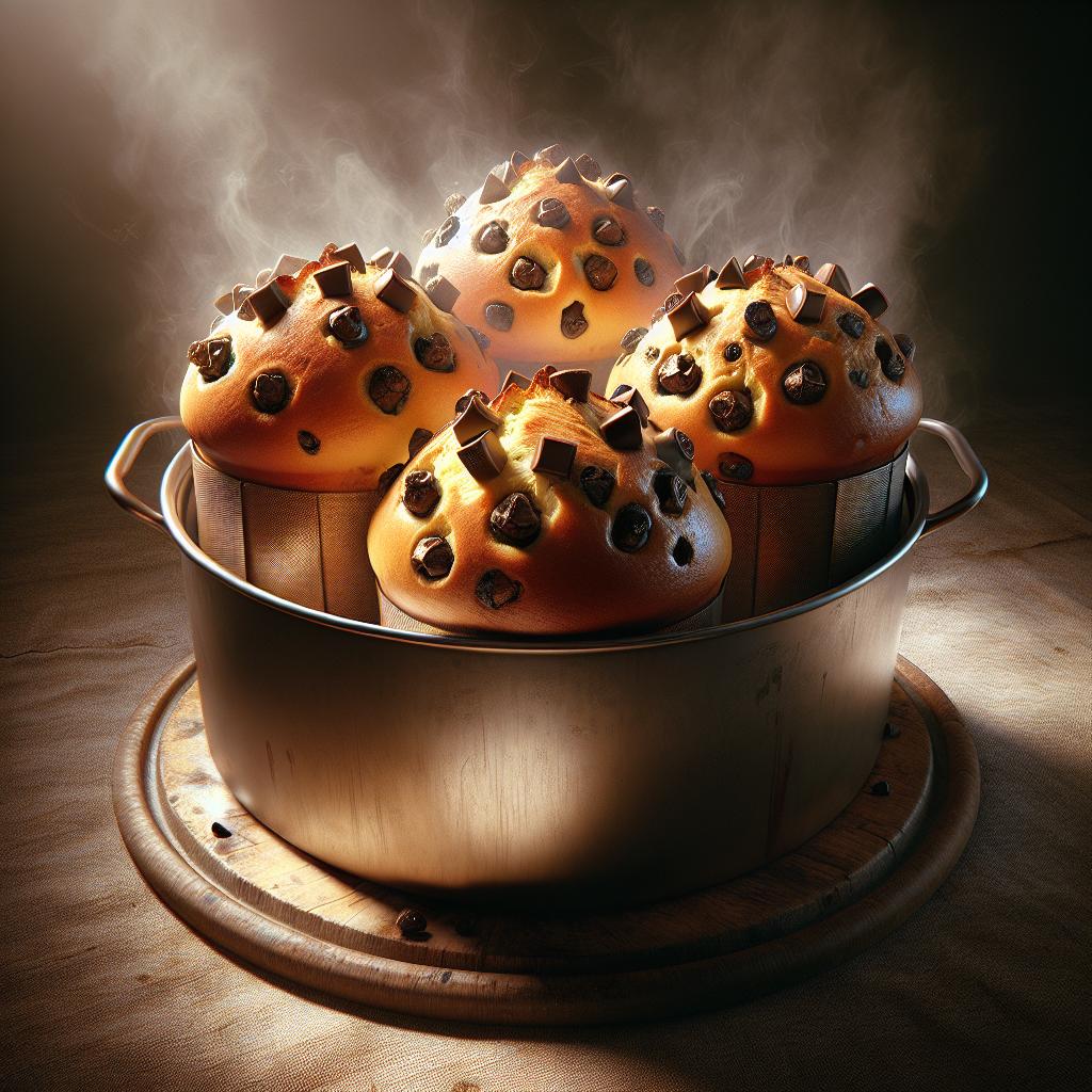Panettoncitos con gotas de chocolate