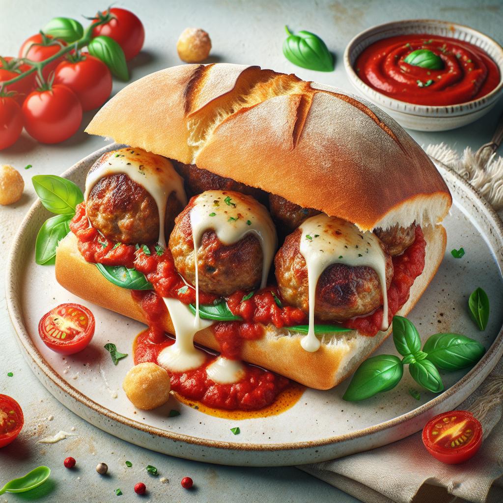 Bocadillo con albóndigas