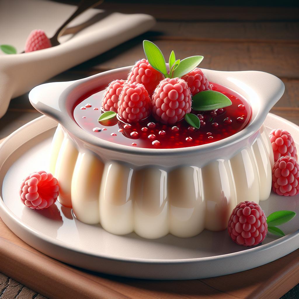 Panna cotta con coulis de frambuesas