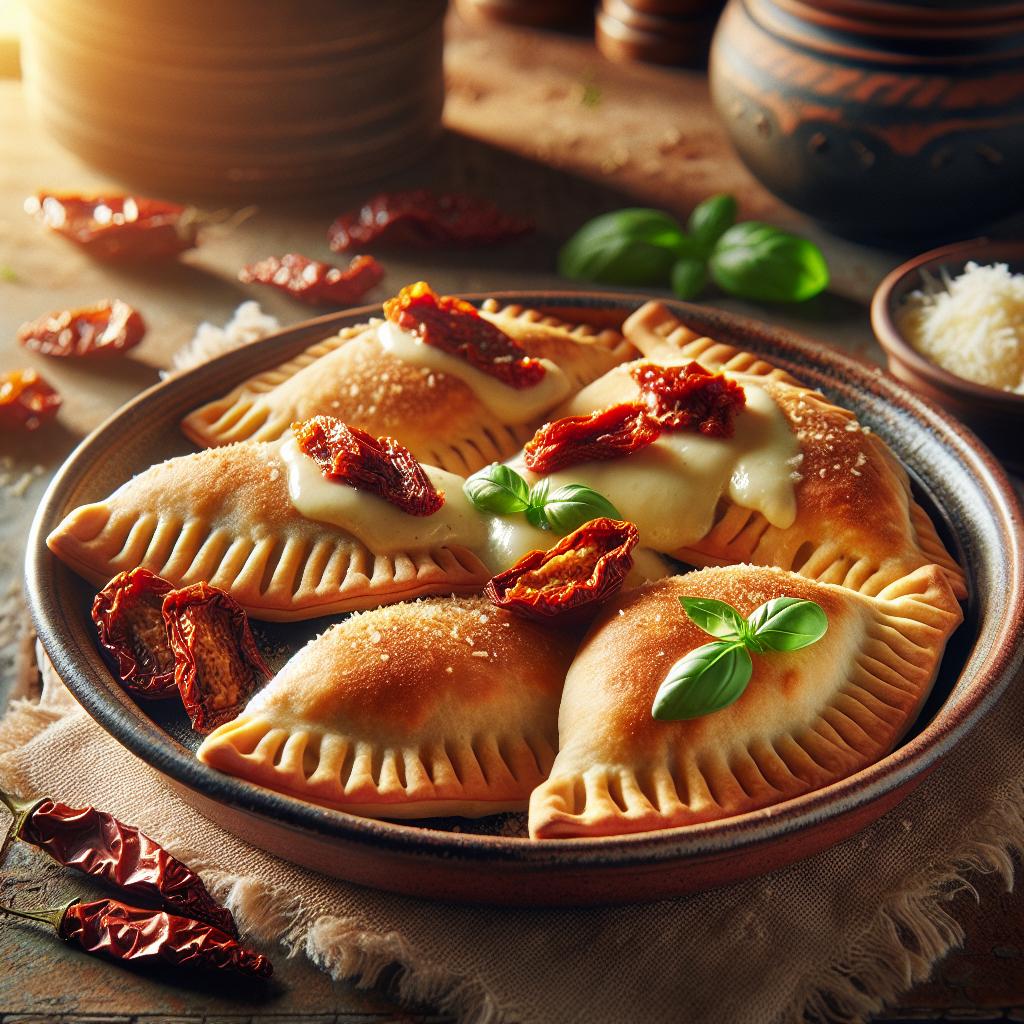 Panzerotti a la crema de tomates secos y scamorza