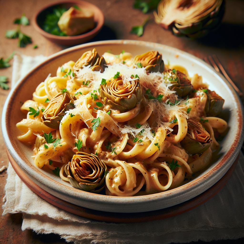 Pasta con alcachofas