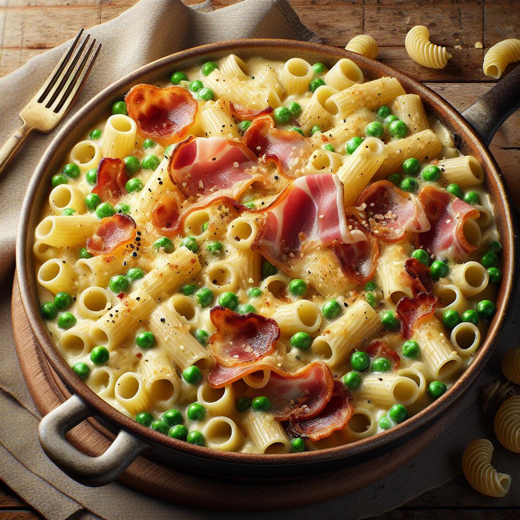 Pasta al Forno con Prosciutto e Piselli