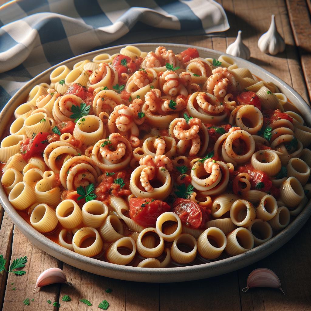 Pasta calamarata con calamares