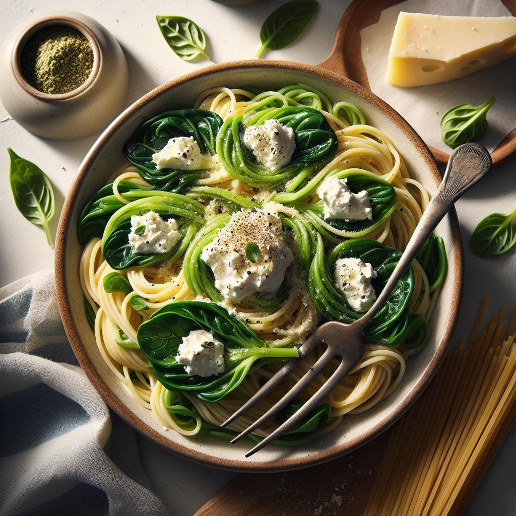 Pasta con agretti y ricotta