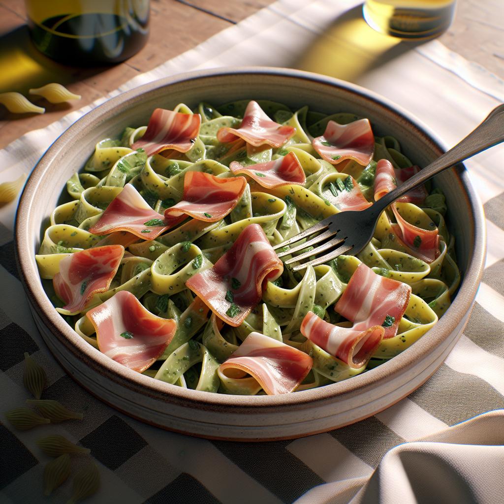 Pasta con agretti y speck