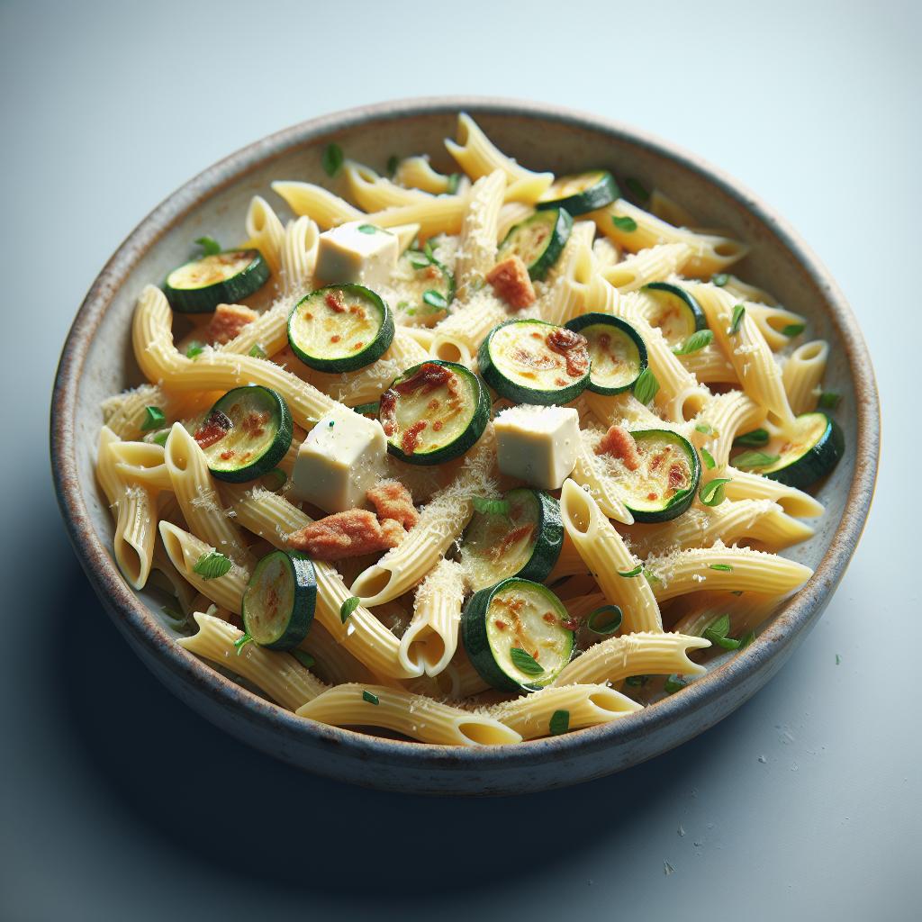 Pasta con robiola y calabacines