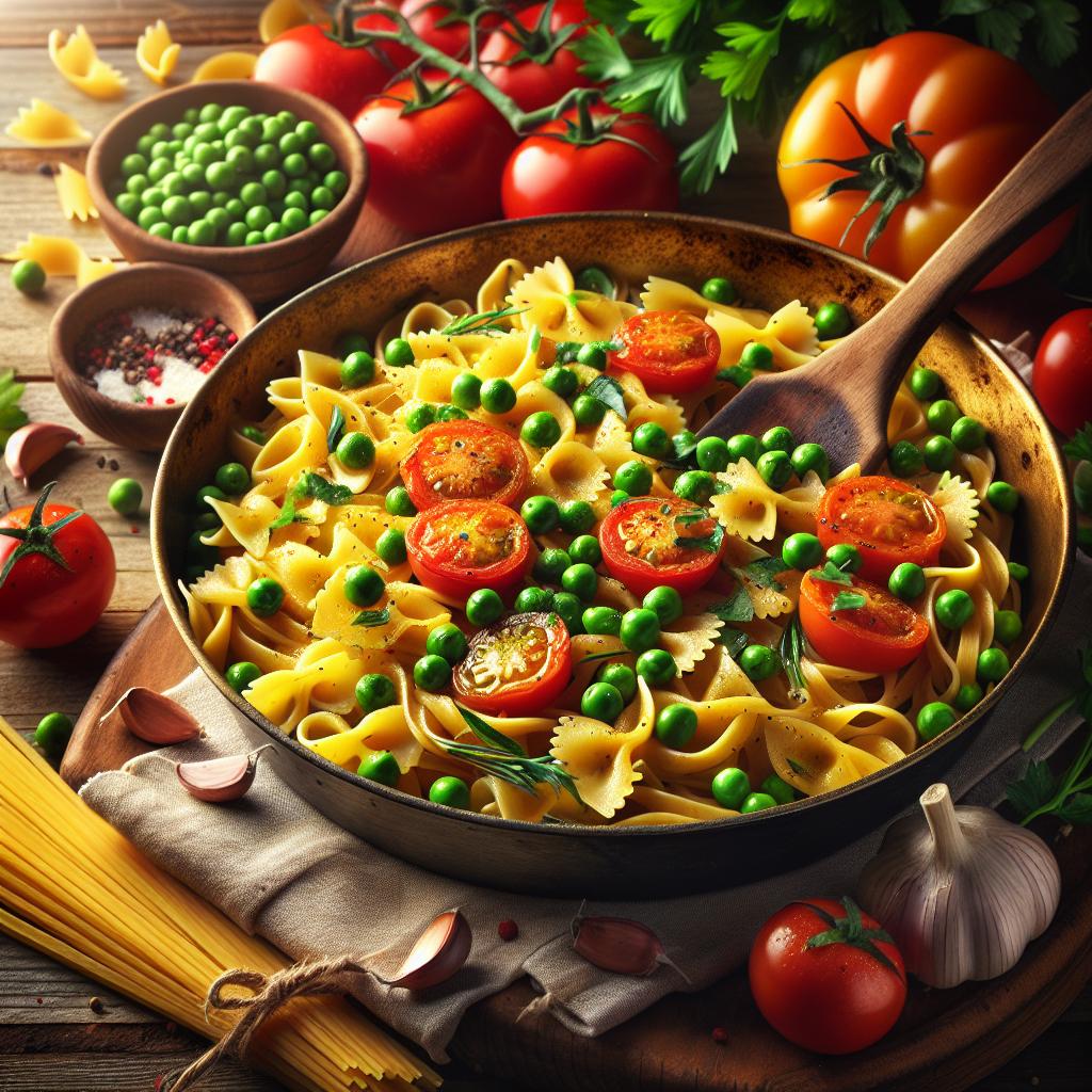 Pasta con guisantes