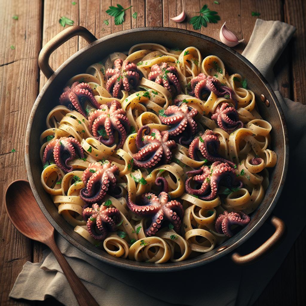 Pasta fría con pulpo