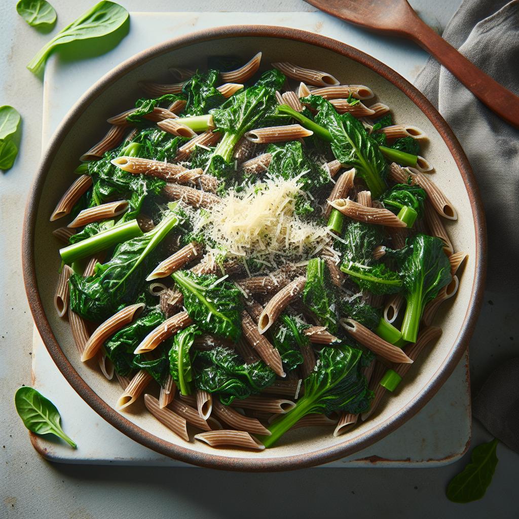 Pasta integral con grelos