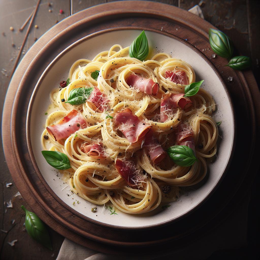 Pasta robiola y speck