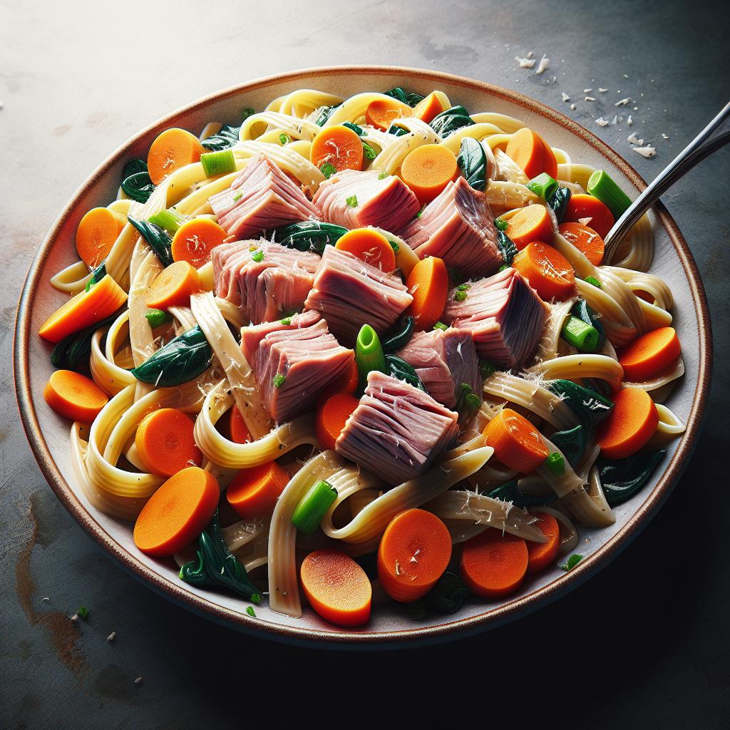 Pasta atún y zanahorias
