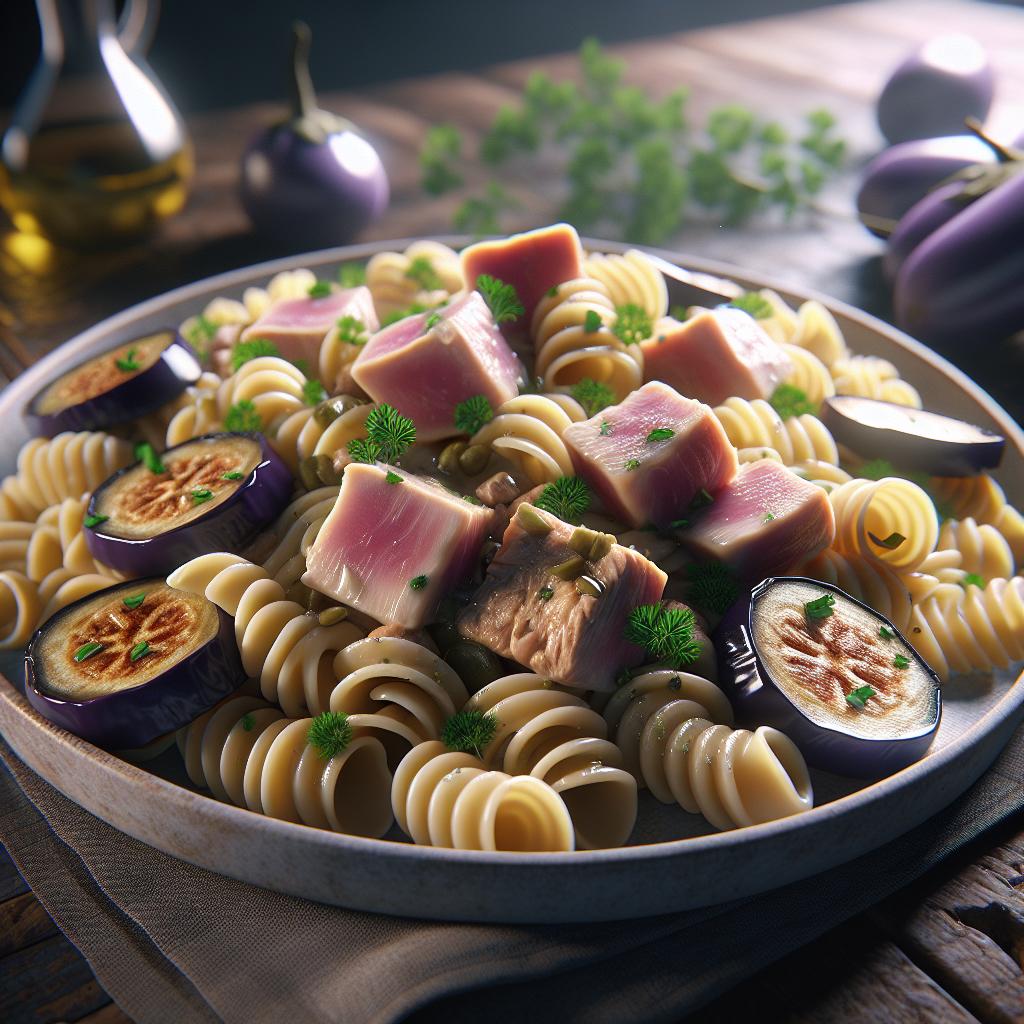 Pasta atún y berenjena