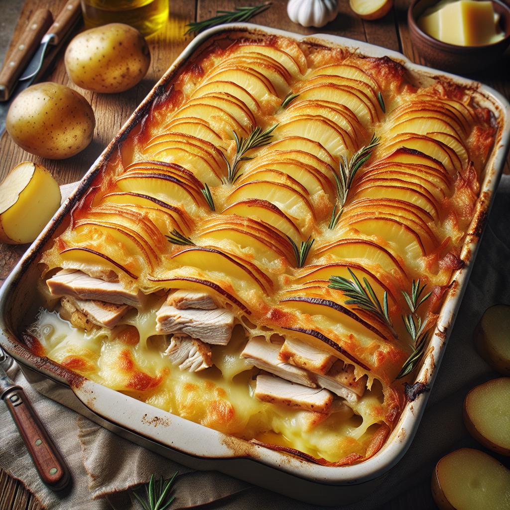 Pastel de pollo y patatas