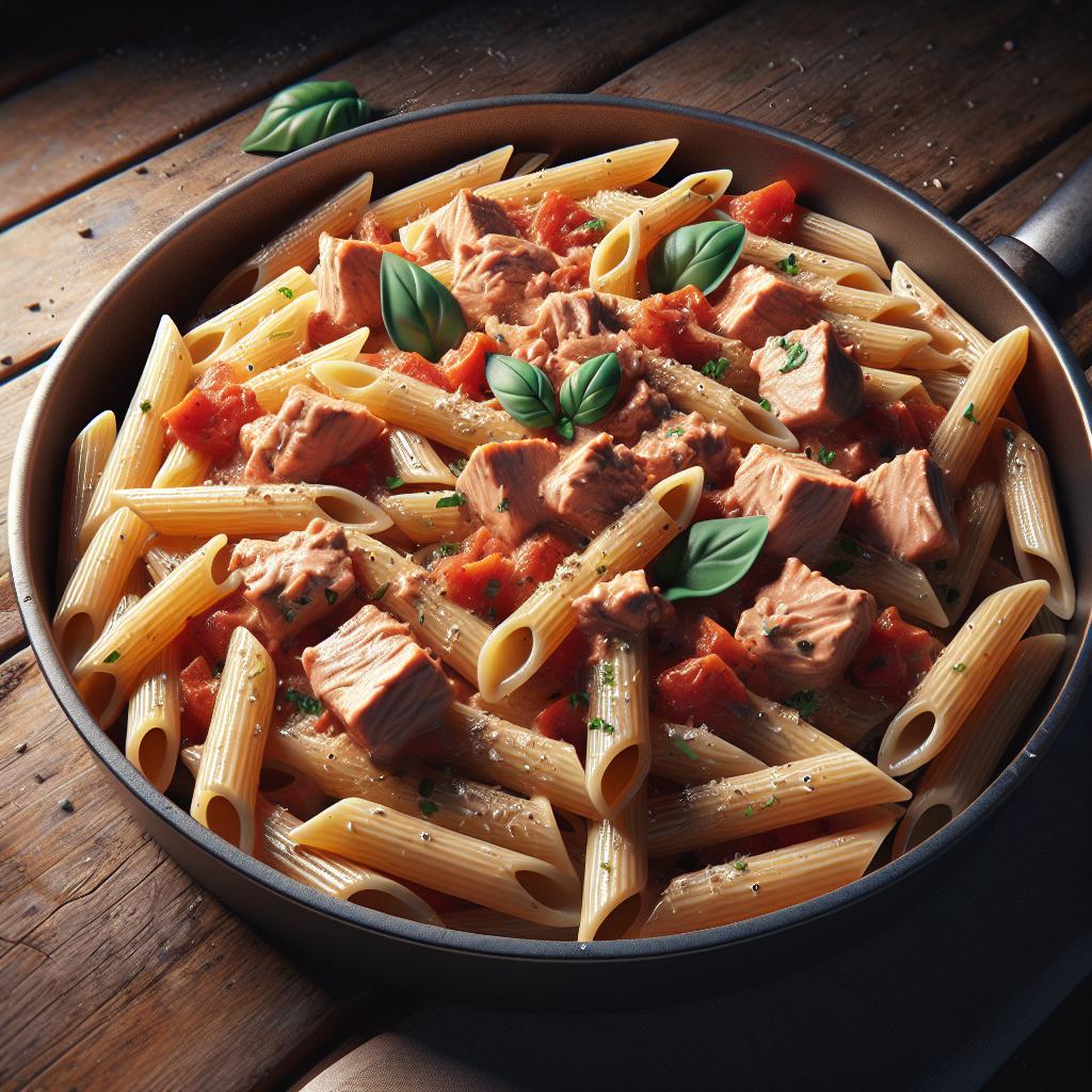 Penne al baffo con atún
