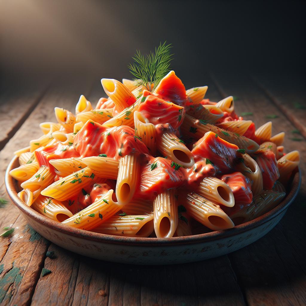 Pennette a la vodka y salmón