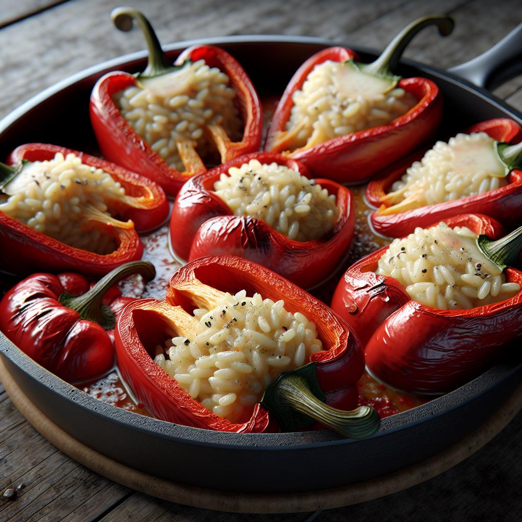 Pimientos rellenos de arroz