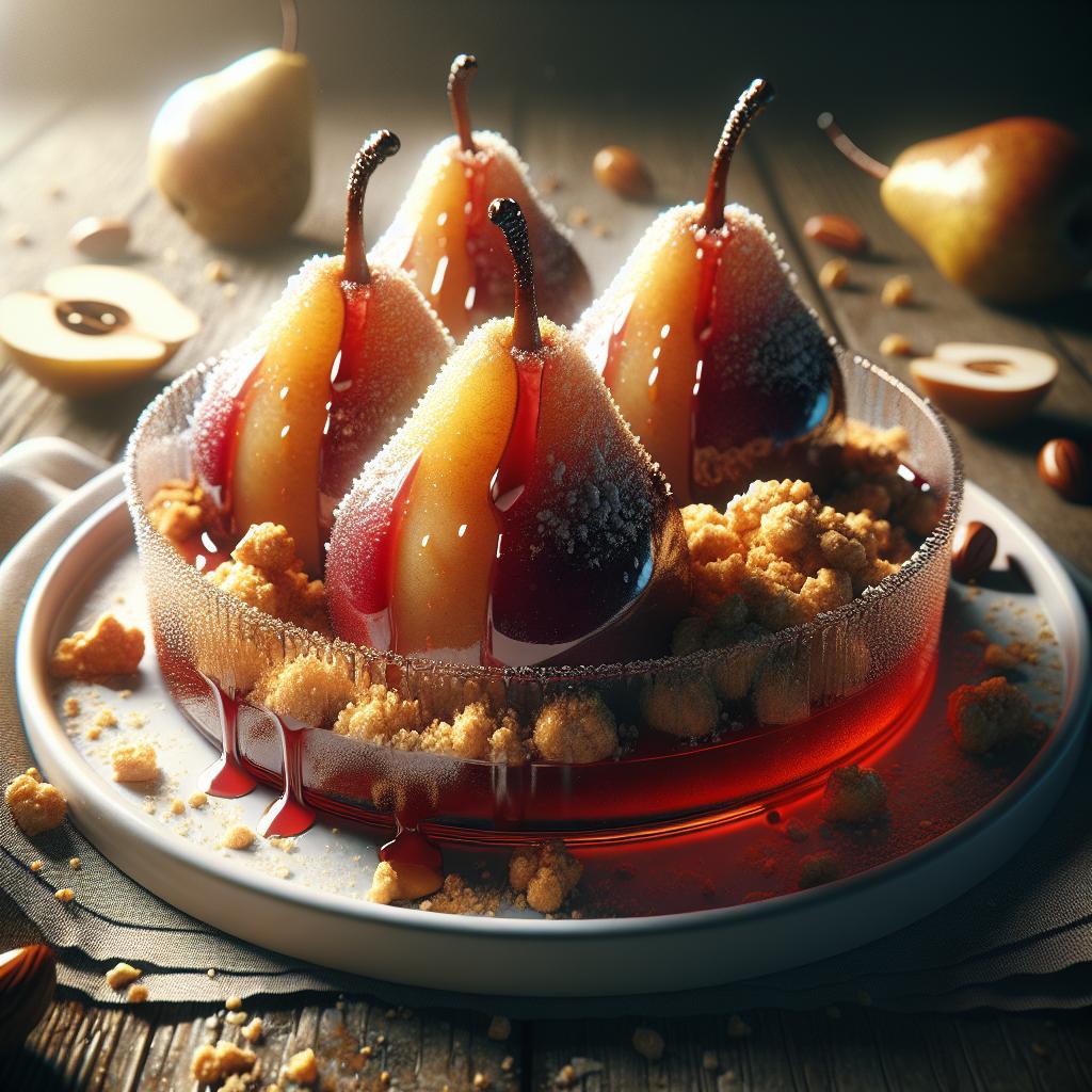 Peras al amaretto