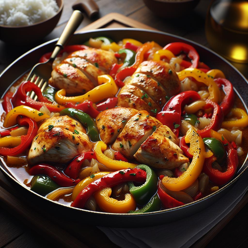Pechuga de pollo con pimientos