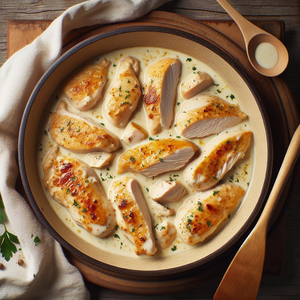 Pechuga de pollo a la leche