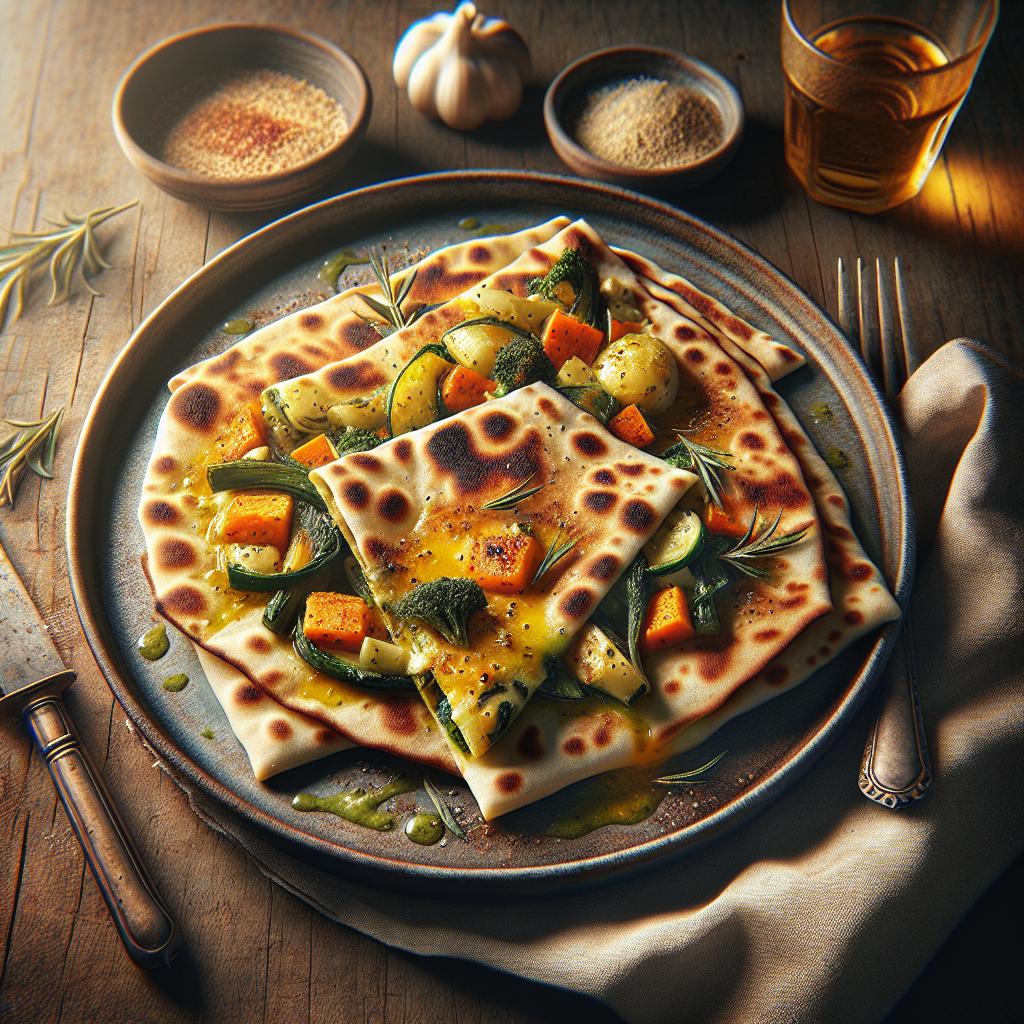Piadina con verduras gratinadas