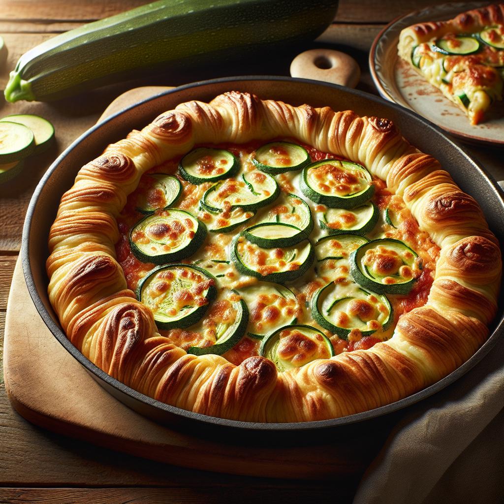 Pizza de hojaldre con calabacines