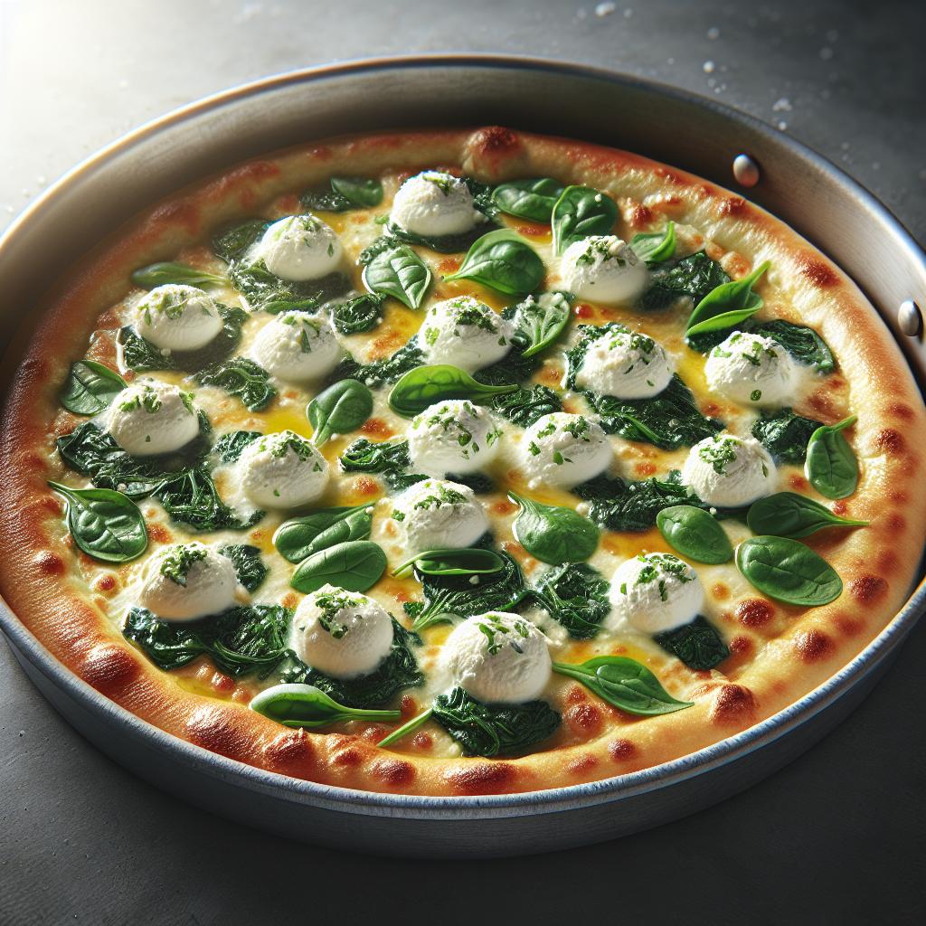 Pizza parigina con ricotta y espinacas