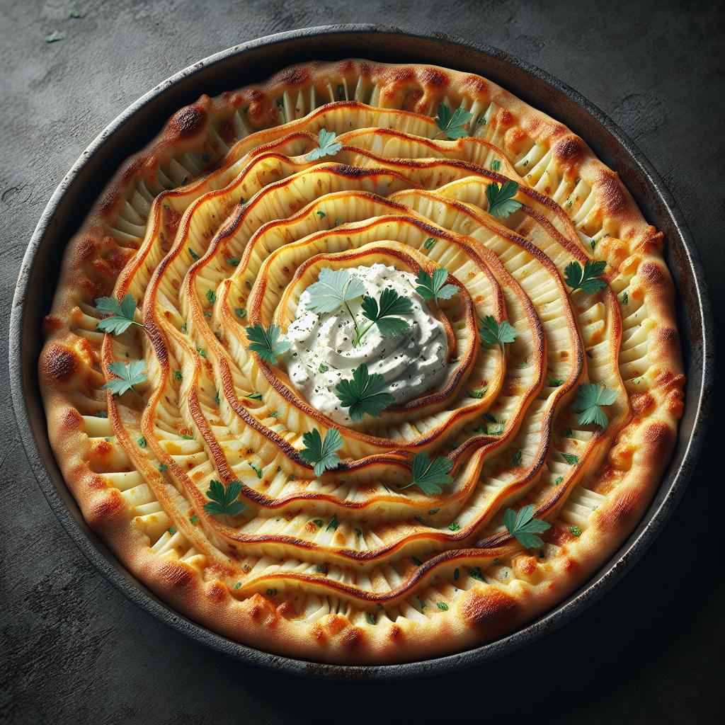 Pizza rústica de patatas y ricotta