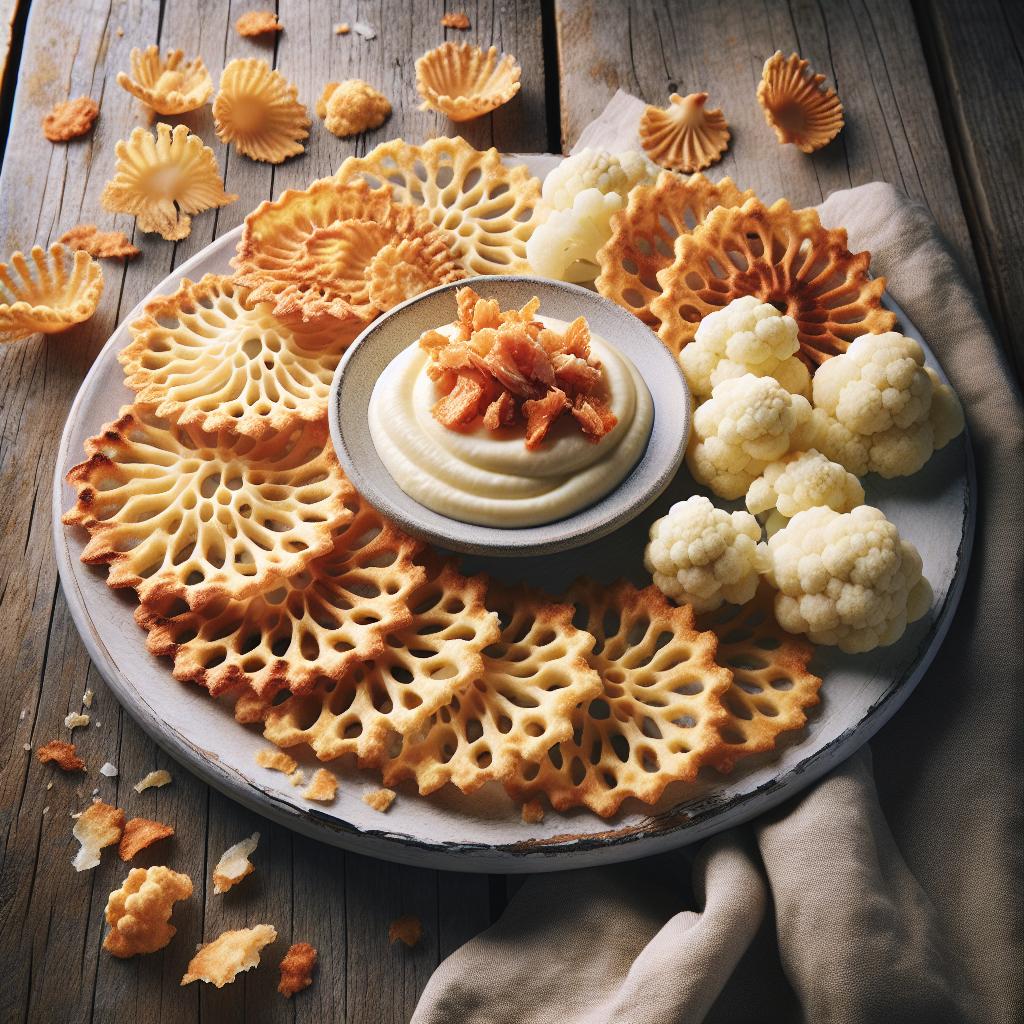 Pizzelle de bacalao y coliflor