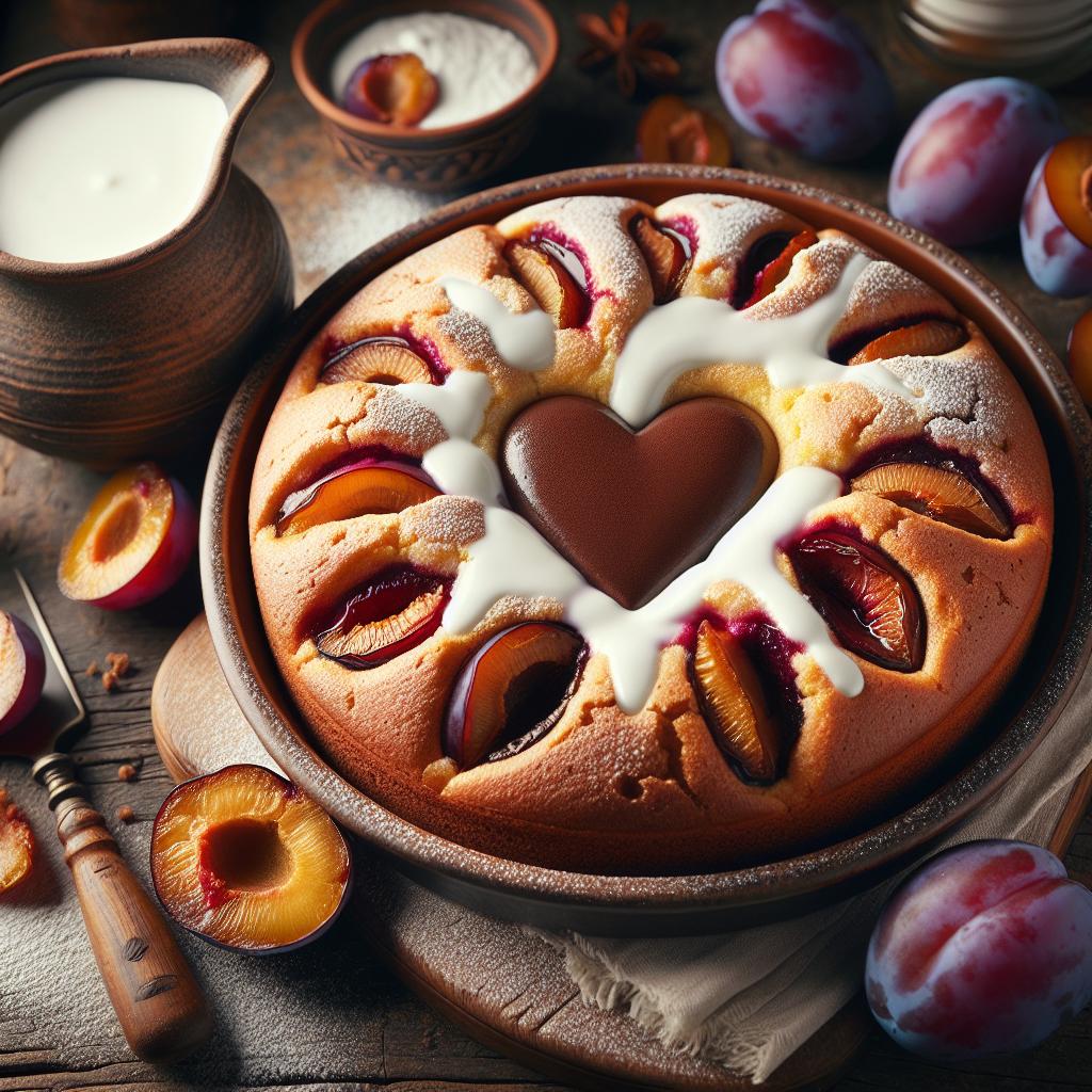Plumcake de yogur con corazón de chocolate