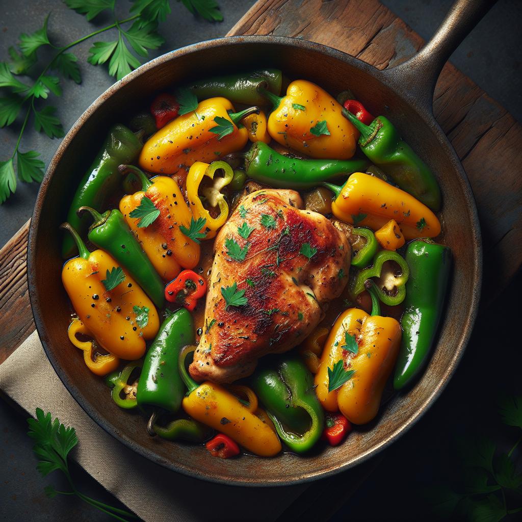 Pollo con pimientos a la romana