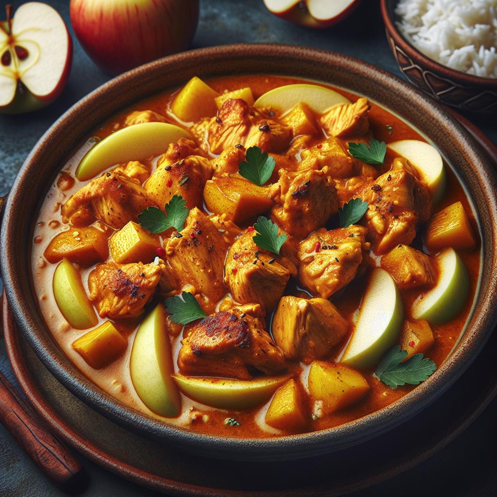 Pollo al curry con manzanas