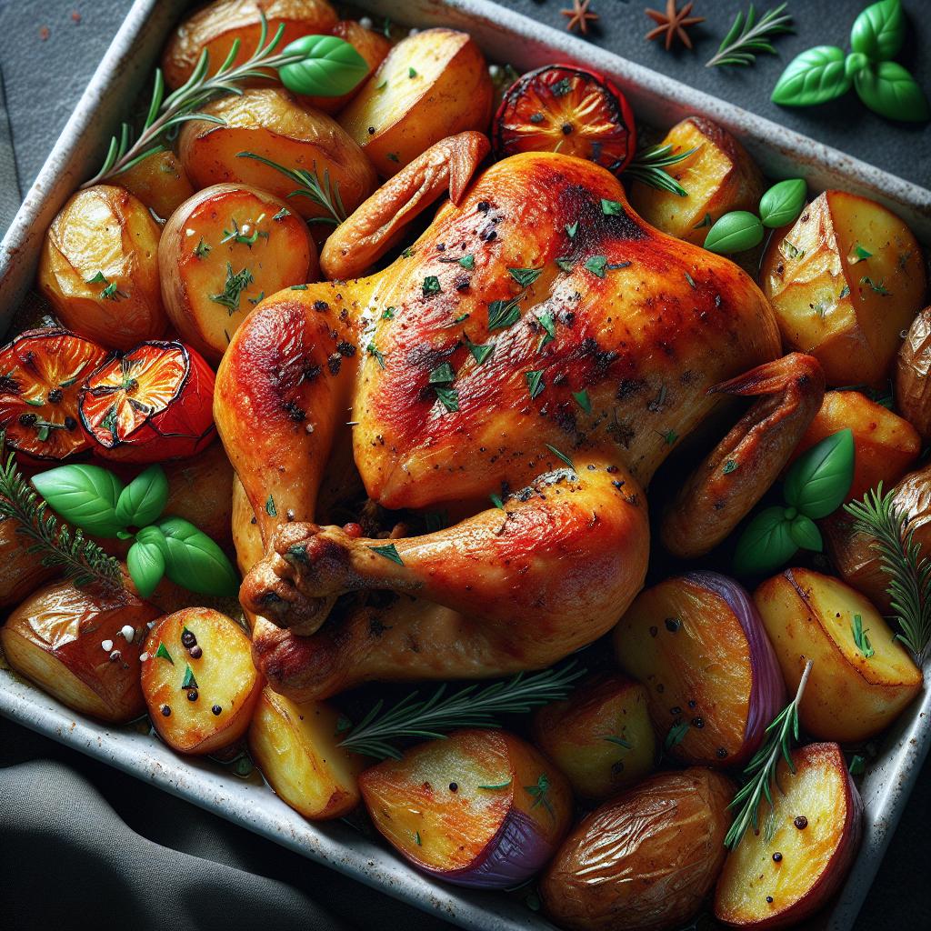 Pollo al horno con patatas