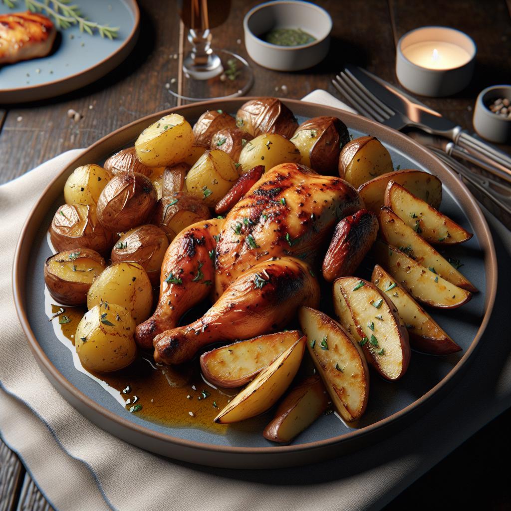Pollo al jengibre con patatas