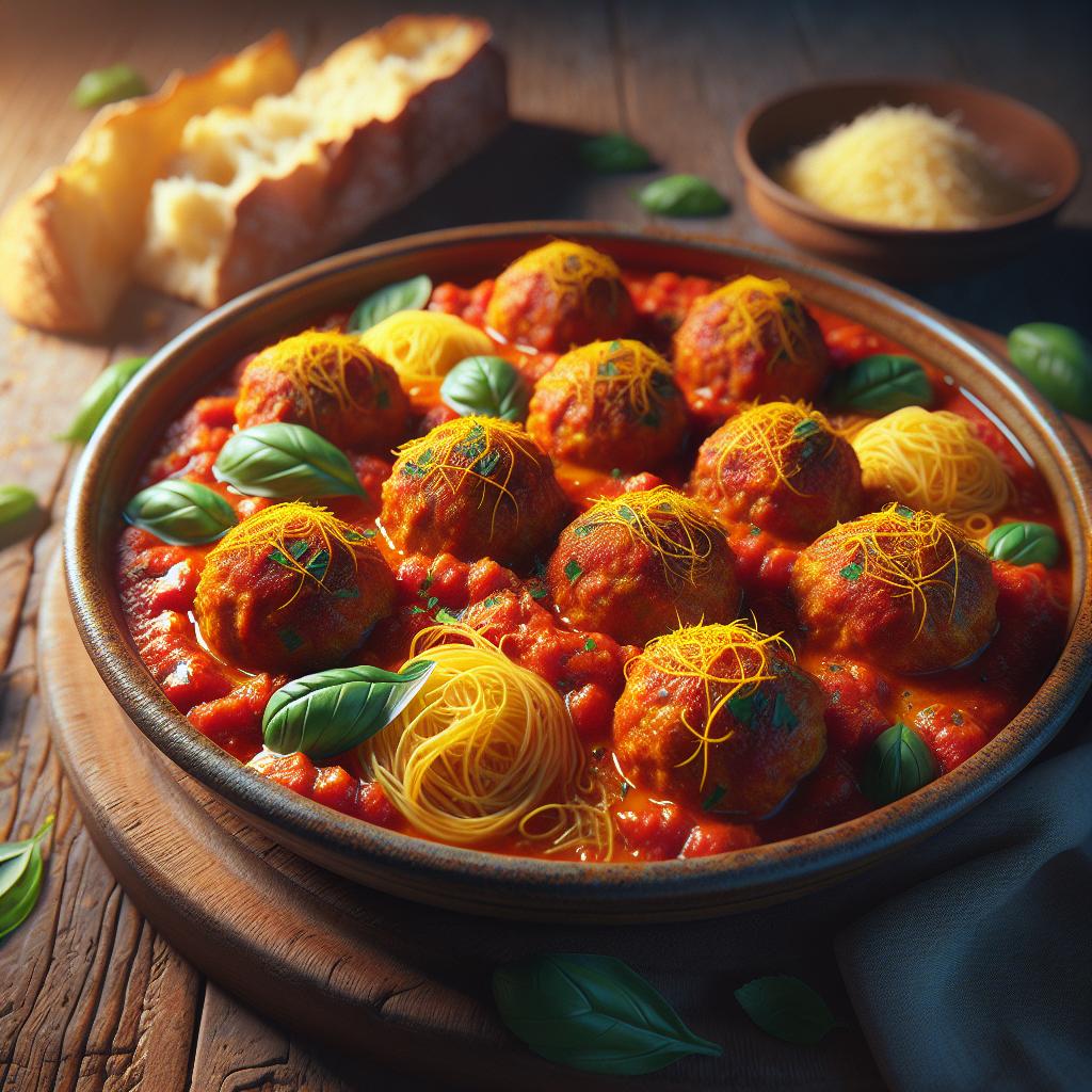 Albóndigas al azafrán