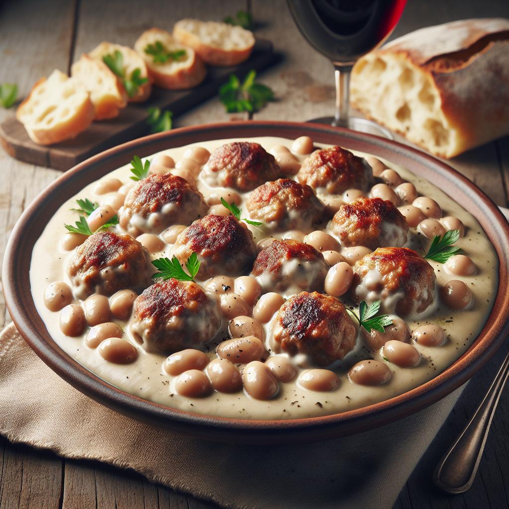 Albóndigas con crema de cannellini
