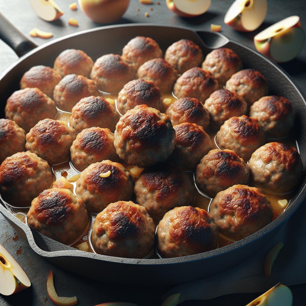 Albóndigas de carne y manzanas
