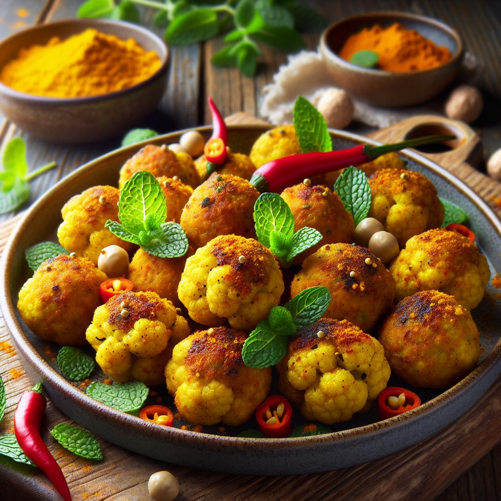 Albóndigas de coliflor y cúrcuma