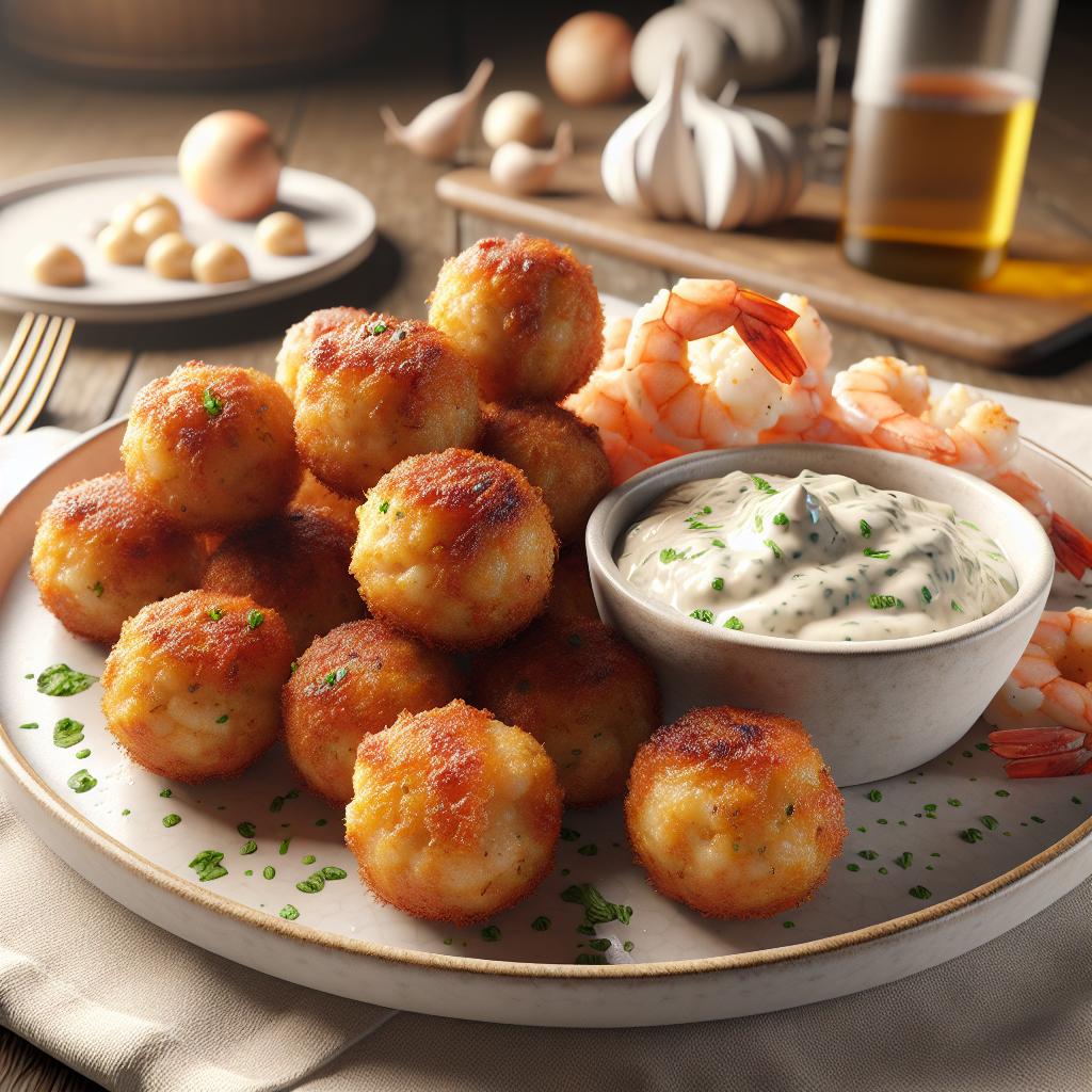 Albóndigas de gambas con salsa tártara