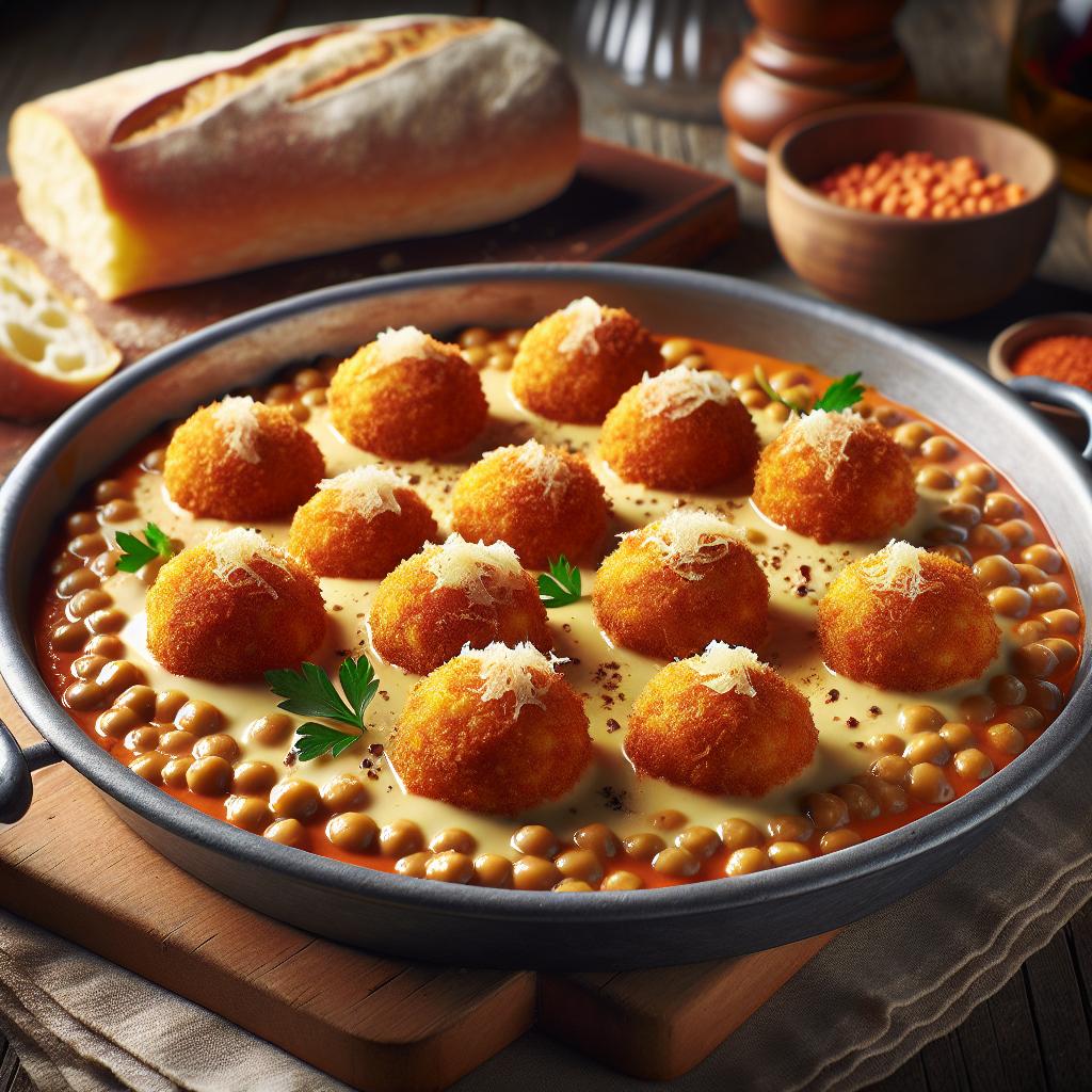 Albóndigas de pan y lentejas